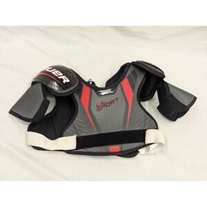 Black Hockey BAUER LiL Sport Hockey Shoulder Pads Junior Youth Large Age 7-9